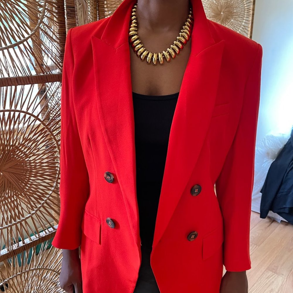 Veronica beard /SZ 12/Women’s Red Dinah Dickey Jacket COLOR POPPY